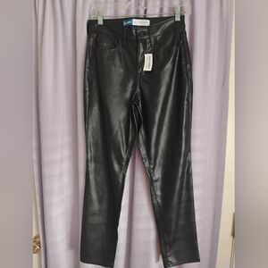 Black Faux Leather Pants